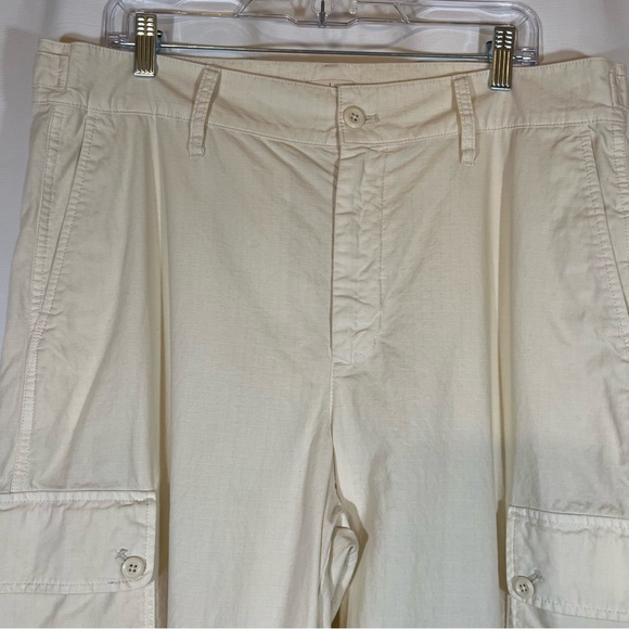 J. Crew Cargo Pant in Ripstop Cotton Tan Wide Leg Y2K Gorpcore Women's Size 32 - Picture 3 of 11
